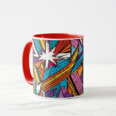 Abstract geometrisch digitaal patroon 25 - Koffie  Mok (Voorkant links)