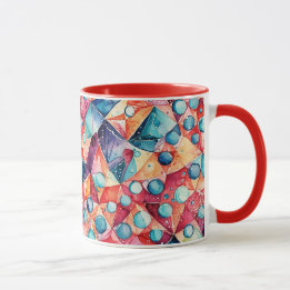 Abstract geometrisch digitaal patroon 29 -Koffie M Mok