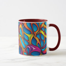 Abstract geometrisch digitaal patroon 35 - Koffie  Mok