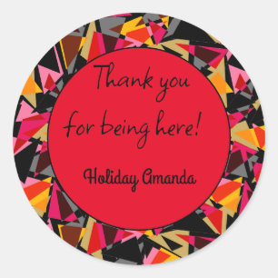 Abstract, geometrisch, driehoeken, geometrisch ronde sticker