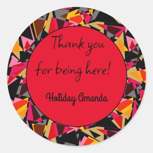 Abstract, geometrisch, driehoeken, geometrisch ronde sticker (Voorkant)