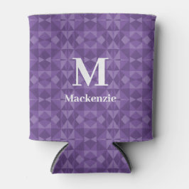 Abstract geometrisch driehoekspatroon monogram blikjeskoeler