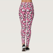 Abstract, geometrisch, eenvoudig, zwart en roze leggings (Achterkant)