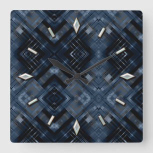 Abstract, geometrisch, elegant, kleurrijk, veelhoe vierkante klok