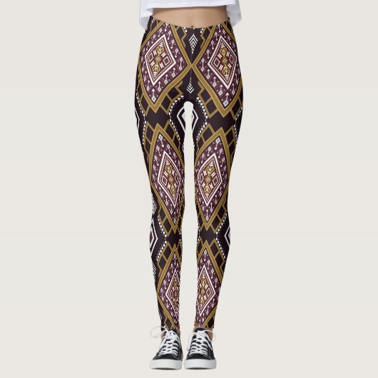 Abstract geometrisch etnisch, behangontwerp. leggings (Voorkant)