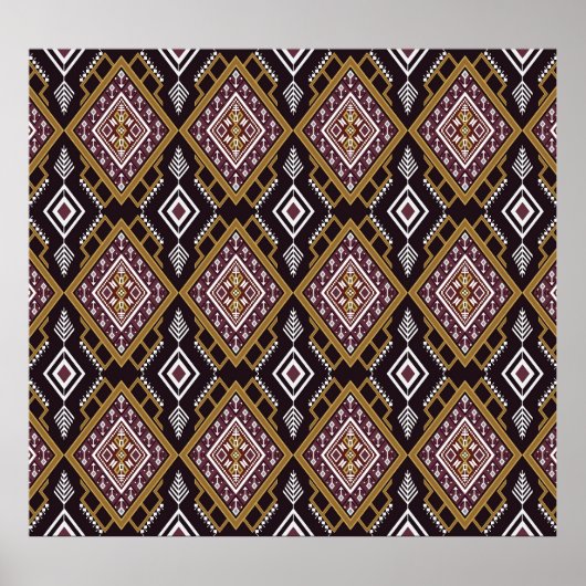 Abstract geometrisch etnisch, behangontwerp. poster (Voorkant)