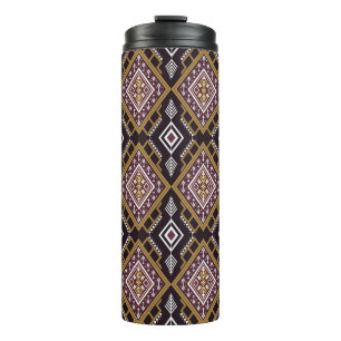 Abstract geometrisch etnisch, behangontwerp. thermosbeker