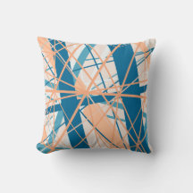 Abstract geometrisch funky cool blauw perzikkussen