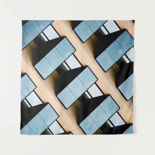 Abstract geometrisch gebouw wandkleed (Voorkant (horizontaal))