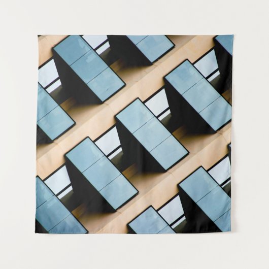 Abstract geometrisch gebouw wandkleed (Voorkant)