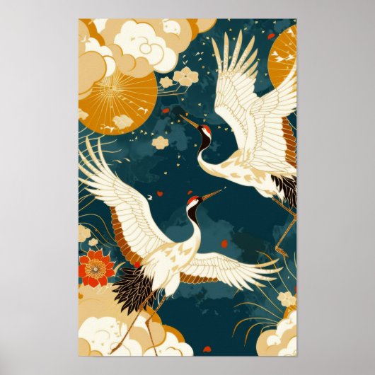 Abstract geometrisch geel achtergrond Poster (Voorkant)