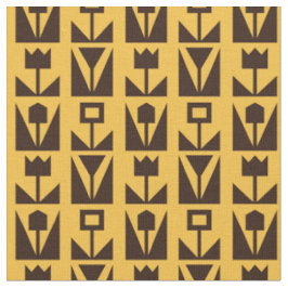 Abstract geometrisch geel bloempatroon stof