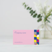 Abstract geometrisch geel fuchsia QR-Visitekaartje Visitekaartje (Staand voorkant)