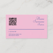 Abstract geometrisch geel fuchsia QR-Visitekaartje Visitekaartje (Achterkant)