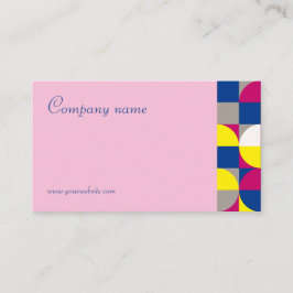 Abstract geometrisch geel fuchsia QR-Visitekaartje Visitekaartje