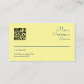 Abstract geometrisch geel fuchsia QR-Visitekaartje Visitekaartje (Achterkant)