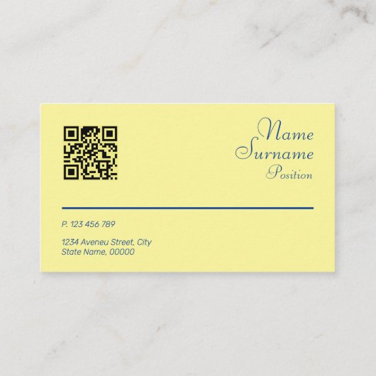Abstract geometrisch geel fuchsia QR-Visitekaartje Visitekaartje (Achterkant)