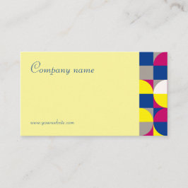 Abstract geometrisch geel fuchsia QR-Visitekaartje Visitekaartje