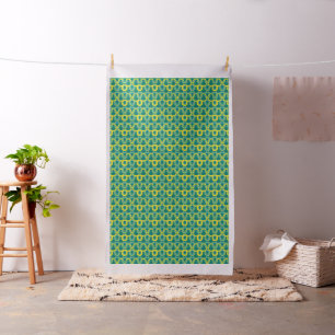 Abstract geometrisch geel groen patroon stof