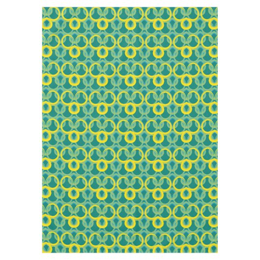 Abstract geometrisch geel groen patroon tafelkleed (Voorkant)