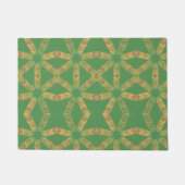 Abstract geometrisch geel rood caleidoscooppatroon deurmat (Voorkant)