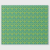 Abstract geometrisch geelgroen patroon cadeaupapier (Vlak)