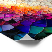 Abstract geometrisch gekleurd glaspatroon poster (Hoek)