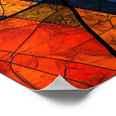 Abstract geometrisch gekleurd glaspatroon poster (Hoek)