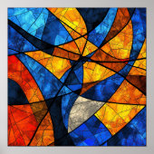 Abstract geometrisch gekleurd glaspatroon poster (Voorkant)
