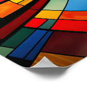 Abstract geometrisch gekleurd glaspatroon poster (Hoek)