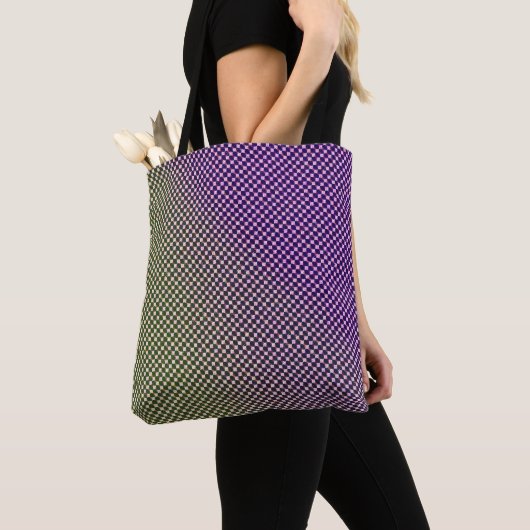 Abstract Geometrisch Gradiënt Schachbrett Patroon Tote Bag (Dichtbij)