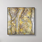 Abstract Geometrisch Grijs & Geel Canvas Afdruk (Voorkant)