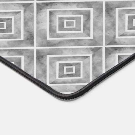 Abstract geometrisch grijs patroon en monogram bureaumat (Hoek)
