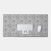Abstract geometrisch grijs patroon en monogram bureaumat (Keyboard & Muis)