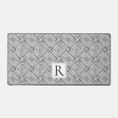 Abstract geometrisch grijs patroon en monogram bureaumat (Voorkant)