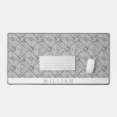 Abstract geometrisch grijs vierkant tegels patroon bureaumat (Keyboard & Muis)
