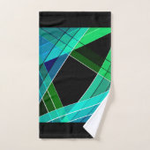 Abstract, geometrisch, groen, blauw, zwart bad handdoek (Handdoek)