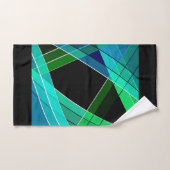 Abstract, geometrisch, groen, blauw, zwart bad handdoek (Handdoek)