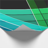 Abstract, geometrisch, groen, blauw, zwart cadeaupapier (Hoek)