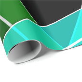 Abstract, geometrisch, groen, blauw, zwart cadeaupapier (Rol Hoek)