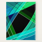 Abstract, geometrisch, groen, blauw, zwart planner (Achterkant)