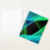 Abstract, geometrisch, groen, blauw, zwart planner (Display)