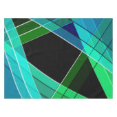 Abstract, geometrisch, groen, blauw, zwart tafelkleed (Voorkant (Horizontaal))