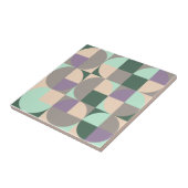 Abstract geometrisch groen lavendelbeige tegeltje (Zijkant)