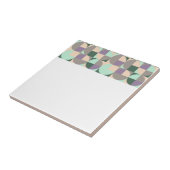 Abstract geometrisch groen lavendelbeige tegeltje (Zijkant)