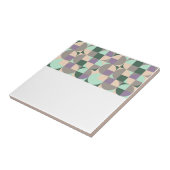 Abstract geometrisch groen lavendelbeige tegeltje (Zijkant)