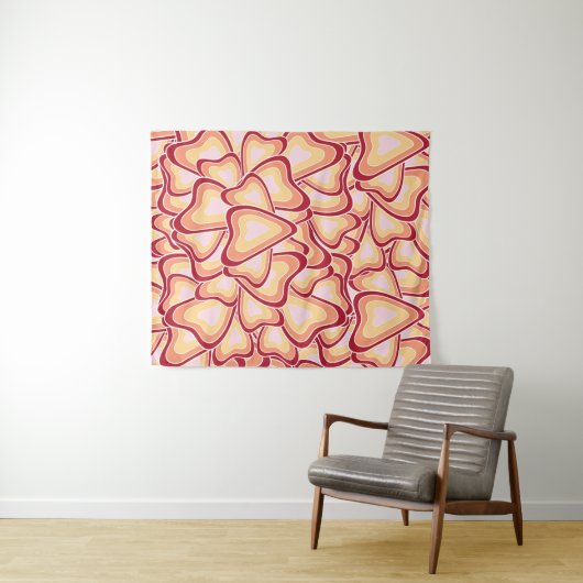 Abstract geometrisch hartpatroon wandkleed (In Situ (horizontaal))