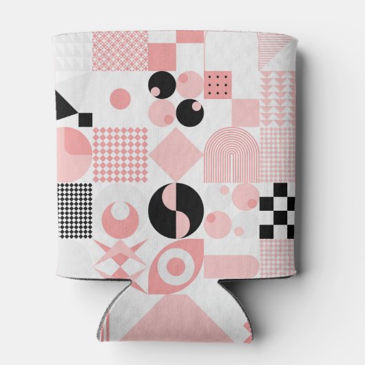 Abstract geometrisch: heldere vormen blikjeskoeler (Achterkant)