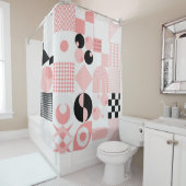 Abstract geometrisch: heldere vormen douchegordijn (In situ)