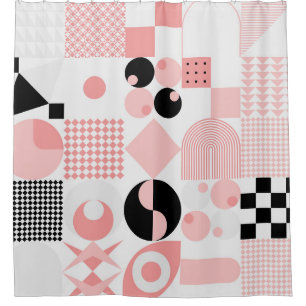 Abstract geometrisch: heldere  vormen douchegordijn